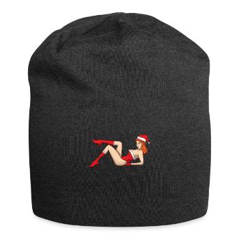 Sexy Christmas Pin Up Girl - Jersey-Beanie - Anthrazit - Vorne