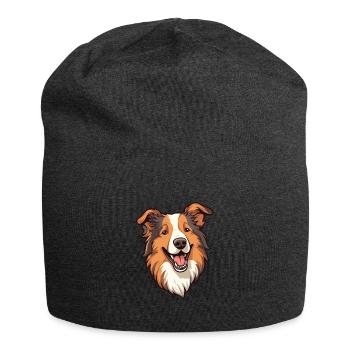 Scotch Collie Hunderasse Cartoon Kawaii Illustratio - Jersey-Beanie - Anthrazit - Vorne