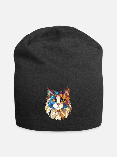 Ragdoll Katze Rasse bunte Aquarell Illustration - Jersey-Beanie - Anthrazit