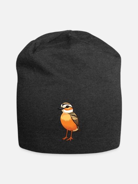 Dotterel Karikatur Kawaii Aquarell Illustration - Jersey-Beanie - Anthrazit