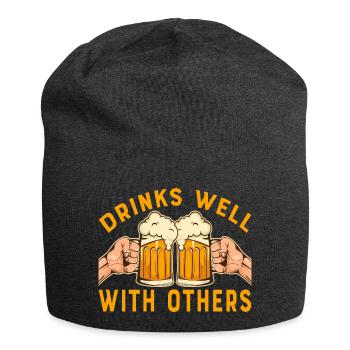 Bier Saufen Trinken Beer Design Englisch - Jersey-Beanie - Anthrazit - Vorne