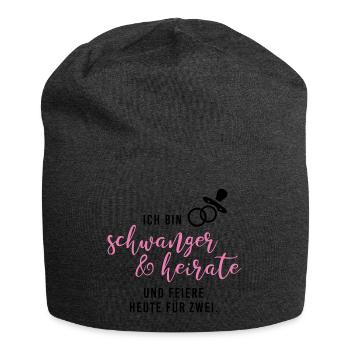 schwanger und heirate Braut Babybauch JGA Gruppe1 - Jersey-Beanie - Anthrazit - Vorne