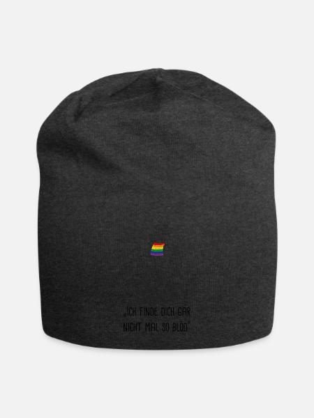 Möwe "Ich find dich gar nicht mal so blöd" - Jersey-Beanie - Anthrazit