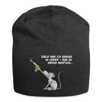 Ziele hab ich genug – nur zu wenig Munition - Jersey-Beanie - Anthrazit - Vorne
