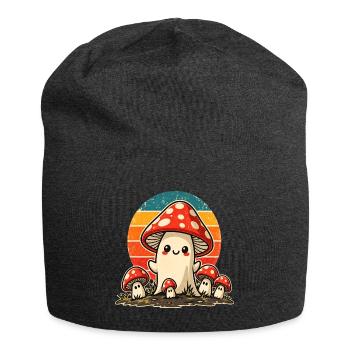 Retro-Pilzfamilie – niedlicher Vintage-Stil - Jersey-Beanie - Anthrazit - Vorne