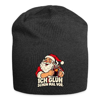 Ich glüh schon mal vor – Weihnachtsmann - Jersey-Beanie - Anthrazit - Vorne
