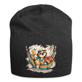 Relax Faultier in Hängematte - Jersey-Beanie - Anthrazit - Vorne