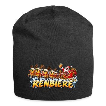 Weihnachtsbier-Schlitten mit Santa - Jersey-Beanie - Anthrazit - Vorne