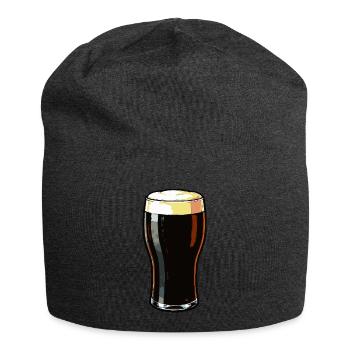 Dunkles Bierglas Motiv - Jersey-Beanie - Anthrazit - Vorne
