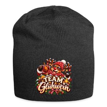 Team Glühwein - Lustiges Team Motiv Weihnachten - Jersey-Beanie - Anthrazit - Vorne