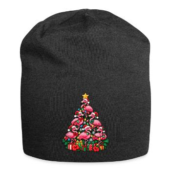 Flamingo Weihnachtsbaum - Jersey-Beanie - Anthrazit - Vorne