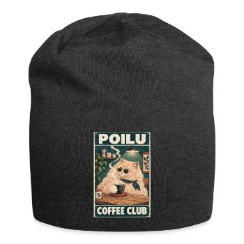 Ginger Cat im Café — Poilu Coffee Club - Jersey-Beanie - Anthrazit - Vorne
