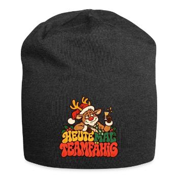 Heute mal teamfähig Rentier Weihnachtsfeier Büro - Jersey-Beanie - Anthrazit - Vorne