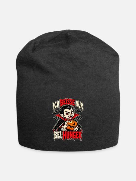 Vampir mit Kürbis – Hunger - Jersey-Beanie - Anthrazit