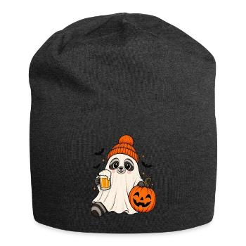 Geist Waschbär Holding Beer Pumpkin Spooky Fall - Jersey-Beanie - Anthrazit - Vorne