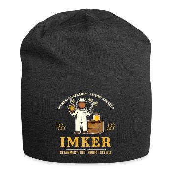 Imker – Stiche gezählt Bienen Honig Imkerei - Jersey-Beanie - Anthrazit - Vorne