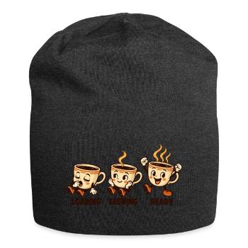 Aufbrühbereite Retro-Kaffeetassen werden geladen - Jersey-Beanie - Anthrazit - Vorne