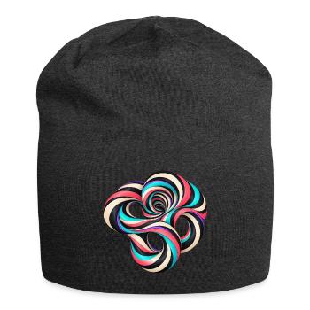 Abstrakte Spirale Optische Täuschung Bunter Wirbel - Jersey-Beanie - Anthrazit - Vorne