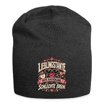 LieblingsTante: Gute Ratschläge Schlechte Ideen - Jersey-Beanie - Anthrazit - Vorne