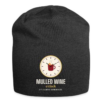 Glühwein-O'Clock lustiger Weihnachtspullover - Jersey-Beanie - Anthrazit - Vorne