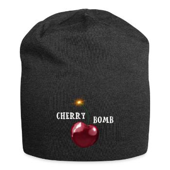 Cherry Bomb - Kirsche mit brennender Lunte - Jersey-Beanie - Anthrazit - Vorne