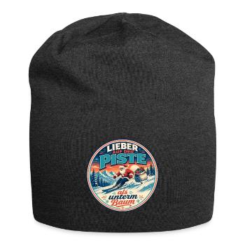 Weihnachtsspaß Schneepiste  - Jersey-Beanie - Anthrazit - Vorne