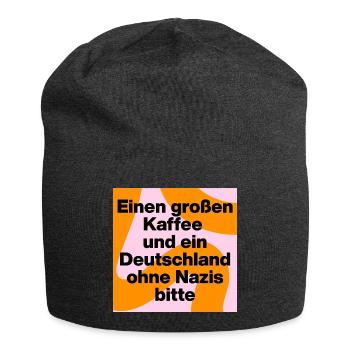 KAFFEE UND DEUTSCHLAND OHNE NAZIS BITTE, FCK NZS - Jersey-Beanie - Anthrazit - Vorne