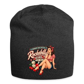 Rockabilly Pin-Up-Rucksack – Normandy Road - Jersey-Beanie - Anthrazit - Vorne