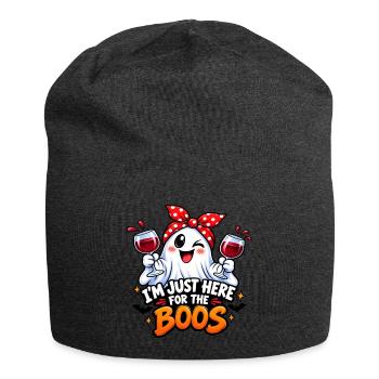 Geist mit Wein – Ich bin hier für Vogelscheuchen - Jersey-Beanie - Anthrazit - Vorne