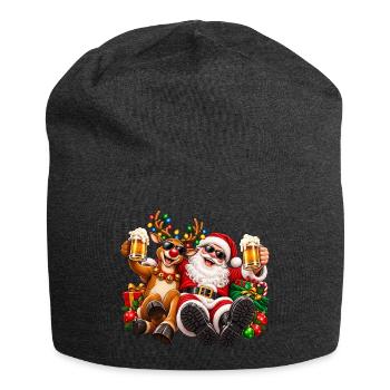 Santa und Rentier Festliche Feier - Jersey-Beanie - Anthrazit - Vorne
