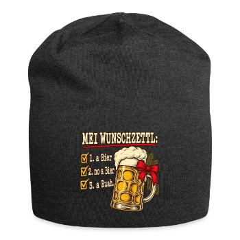 Mei Wunschzettl Bier Weihnachten bairisch - Jersey-Beanie - Anthrazit - Vorne