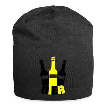 Gelbe Flaschen Silhouette - Jersey-Beanie - Anthrazit - Vorne