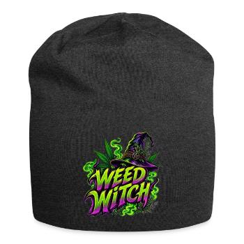 Hexenwerk & Hanfgrün: Weed Witch - Jersey-Beanie - Anthrazit - Vorne