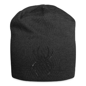 Spinne – Schwarz-Weiß-Zeichnung mit langen Beinen - Jersey-Beanie - Anthrazit - Vorne