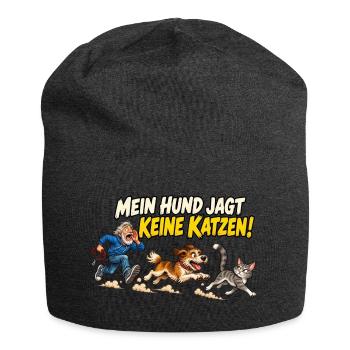 Mein Hund jagt keine Katzen - Jersey-Beanie - Anthrazit - Vorne