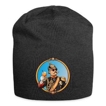 Kaiser Wilhelm mit Sonnenbrille und Cocktail - Jersey-Beanie - Anthrazit - Vorne
