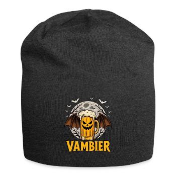 Vambier Halloween Bier Vampir Kürbis Fledermäuse - Jersey-Beanie - Anthrazit - Vorne