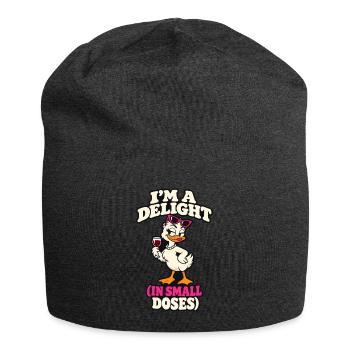 Ich bin ein Vergnügen in kleinen Dosen frechen Entenwein - Jersey-Beanie - Anthrazit - Vorne