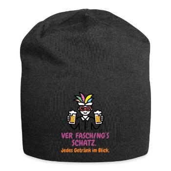 Ver-Fasching´s-Schatz: Da entgeht kein Getränk - Jersey-Beanie - Anthrazit - Vorne