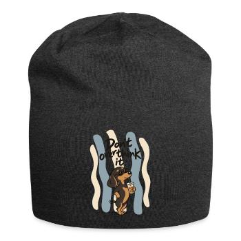 Don’t Overthink It Dachshund - Jersey-Beanie - Anthrazit - Vorne