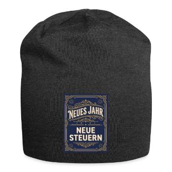 Silvester Spruch Neues Jahr neue Steuern - Jersey-Beanie - Anthrazit - Vorne