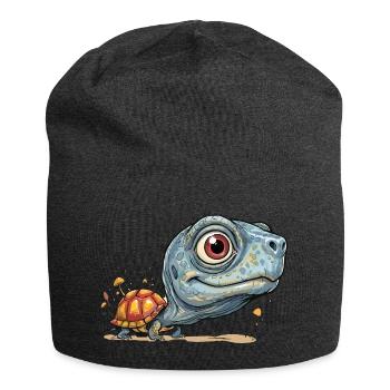 Kleine Abenteurer Schildkröte - Jersey-Beanie - Anthrazit - Vorne