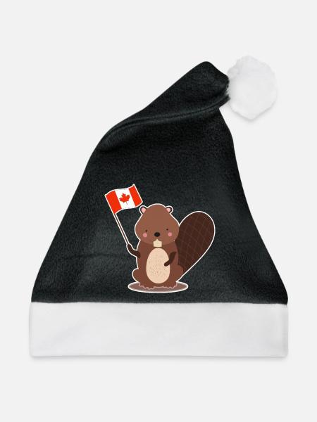 Pfiffiger Biber Flussdamm Naturschutz - Weihnachtsmütze - Schwarz/Weiß - Vorne