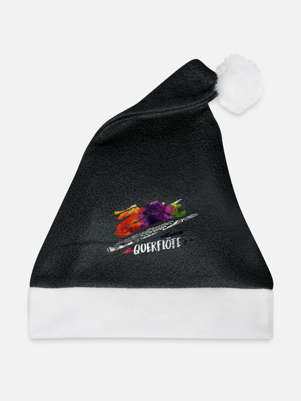 Flinke Querflötistin Marschkapelle - Weihnachtsmütze - Schwarz/Weiß - Vorne