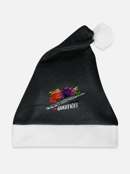 Flinke Querflötistin Marschkapelle - Weihnachtsmütze - Schwarz/Weiß - Vorne