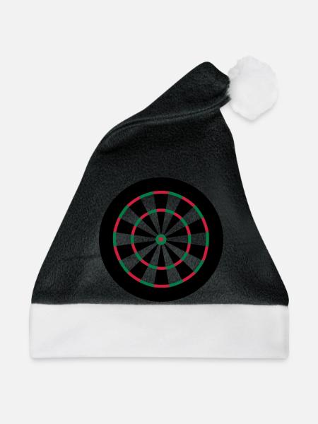 Dart - NEU - DARTSCHEIBE - anpassbar - Weihnachtsmütze - Schwarz/Weiß - Vorne