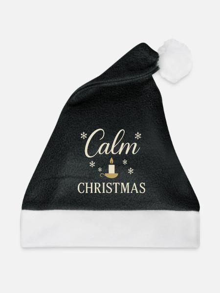 Calm Christmas – Besinnliche Weihnachten - Weihnachtsmütze - Schwarz/Weiß - Vorne