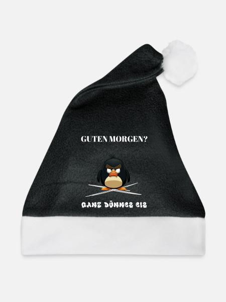 Guten Morgen - Ganz dünnes Eis - Spruch Lustig - Weihnachtsmütze - Schwarz/Weiß