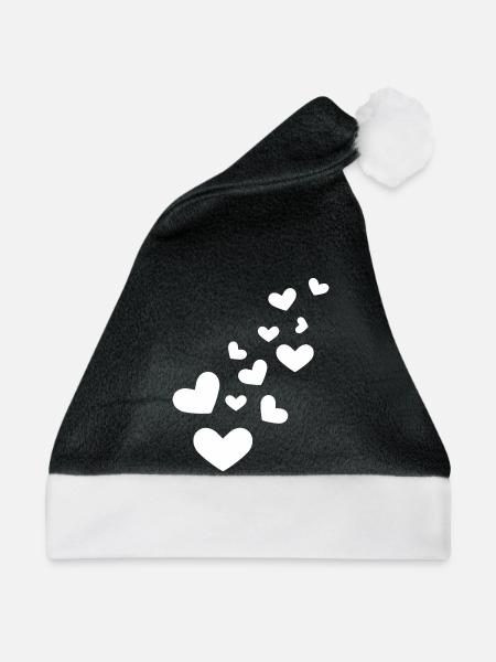 Herzchen Herz - Weihnachtsmütze - Schwarz/Weiß - Vorne