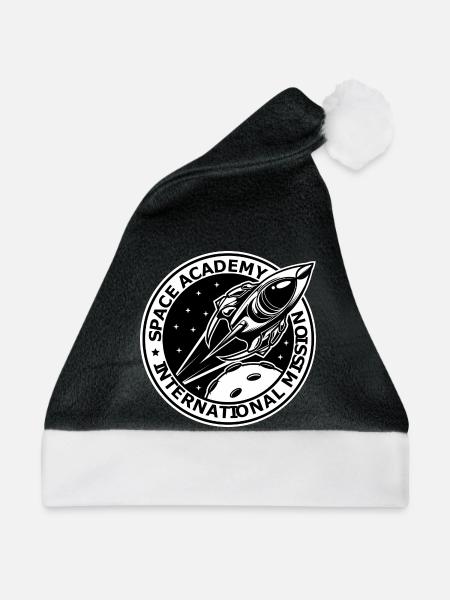 Space Academy International Vintage - Weihnachtsmütze - Schwarz/Weiß - Vorne